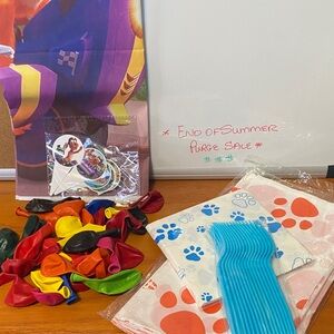 Vibrant Paw Print Party Decoration Set